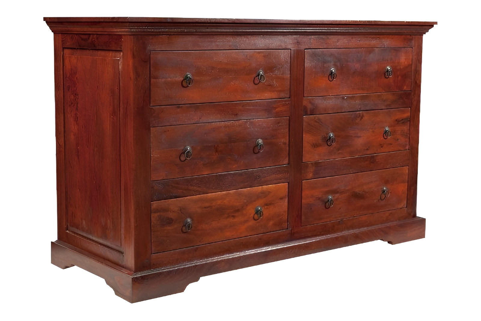KOMMODE Akazie 145x58x90 nougat lackiert OXFORD #447 - Dunkelbraun, Holz (145/90/58cm) - Massivmoebel24