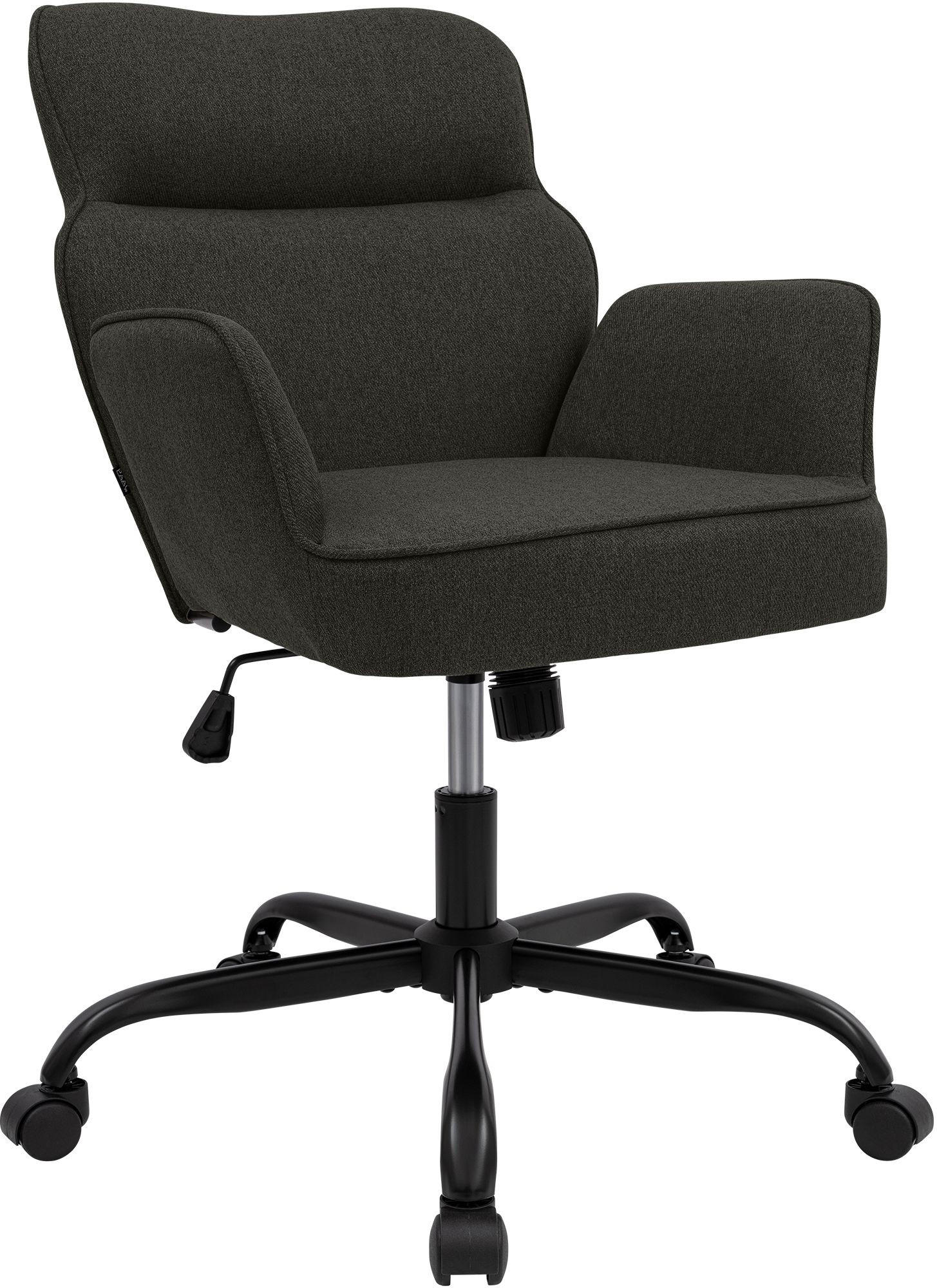 DREHSTUHL Stoff Dunkelgrau - Dunkelgrau/Schwarz, Textil (62/86/68cm) - CLP