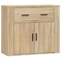 SIDEBOARD Sonoma-Eiche 80x33x70 cm Holzwerkstoff - Beige, Holzwerkstoff (80/70/33cm) - furnicato