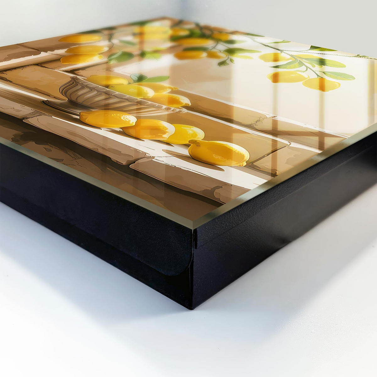 SCHLÜSSELBOX Schwarz 30x30 cm- Türöffnung nach rechts - Zitronenfrische - Gelb, Metall (30/30/5cm) - TULUP