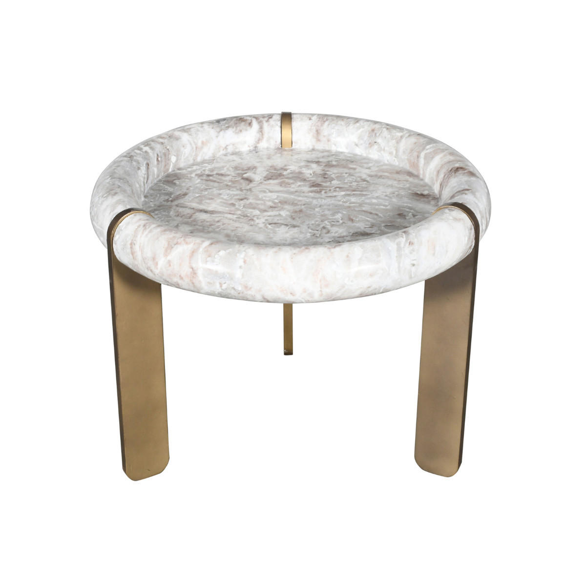 COUCHTISCH KLEIN marmor metall 60/60/40 cm - Beige, Naturmaterialien (15/60/40cm) - Signature