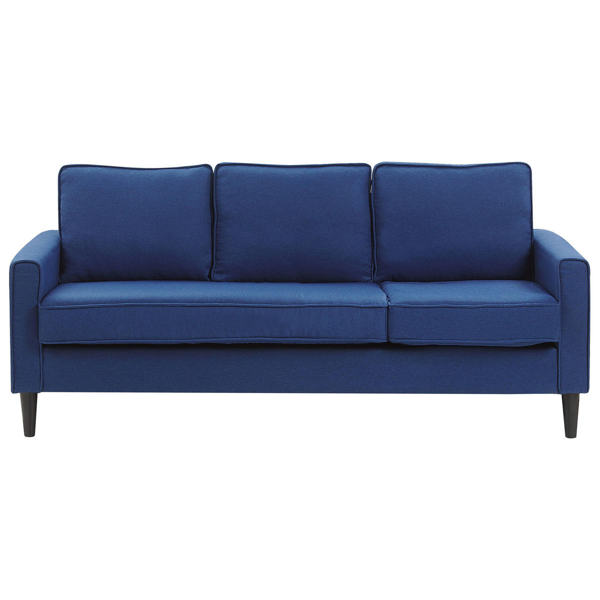 3-SITZER-SOFA mit Ottomane Polsterbezug Blau Avesta - Dunkelblau, Textil (186/85/131cm) - Beliani