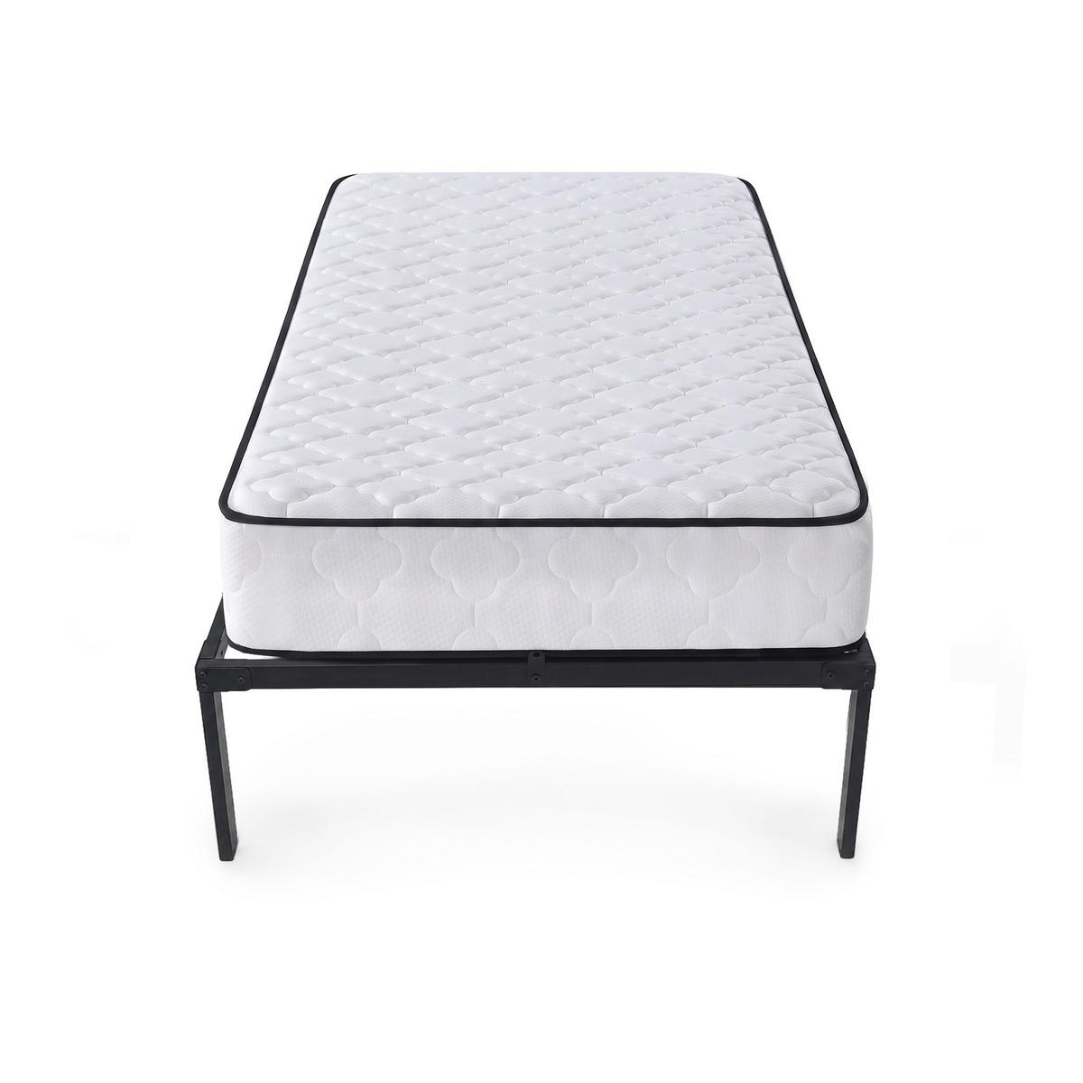 METALLBETT Klappbares mit Matratze 100x200 cm Schwarz - Schwarz, Metall - Akord