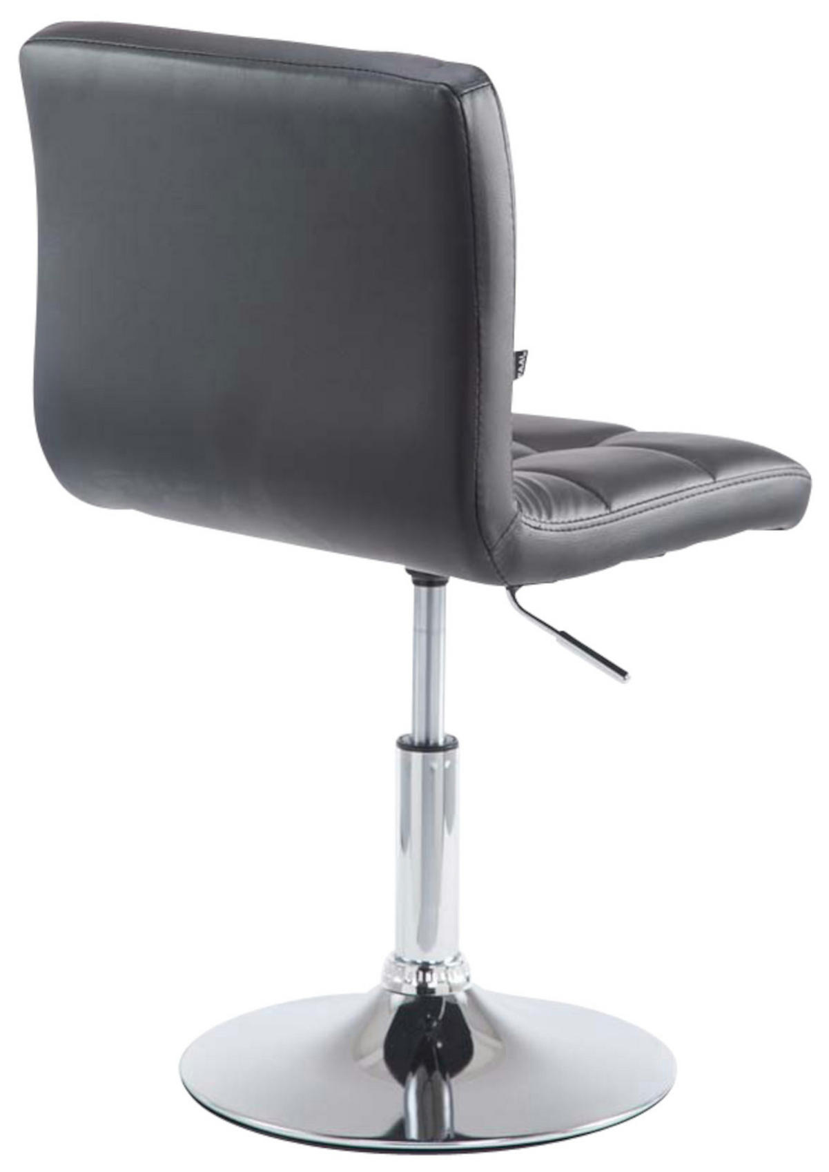 DREHSTUHL 4er Set Lederlook schwarz - Chromfarben/Schwarz, Textil/Metall (44/74/49cm) - CLP