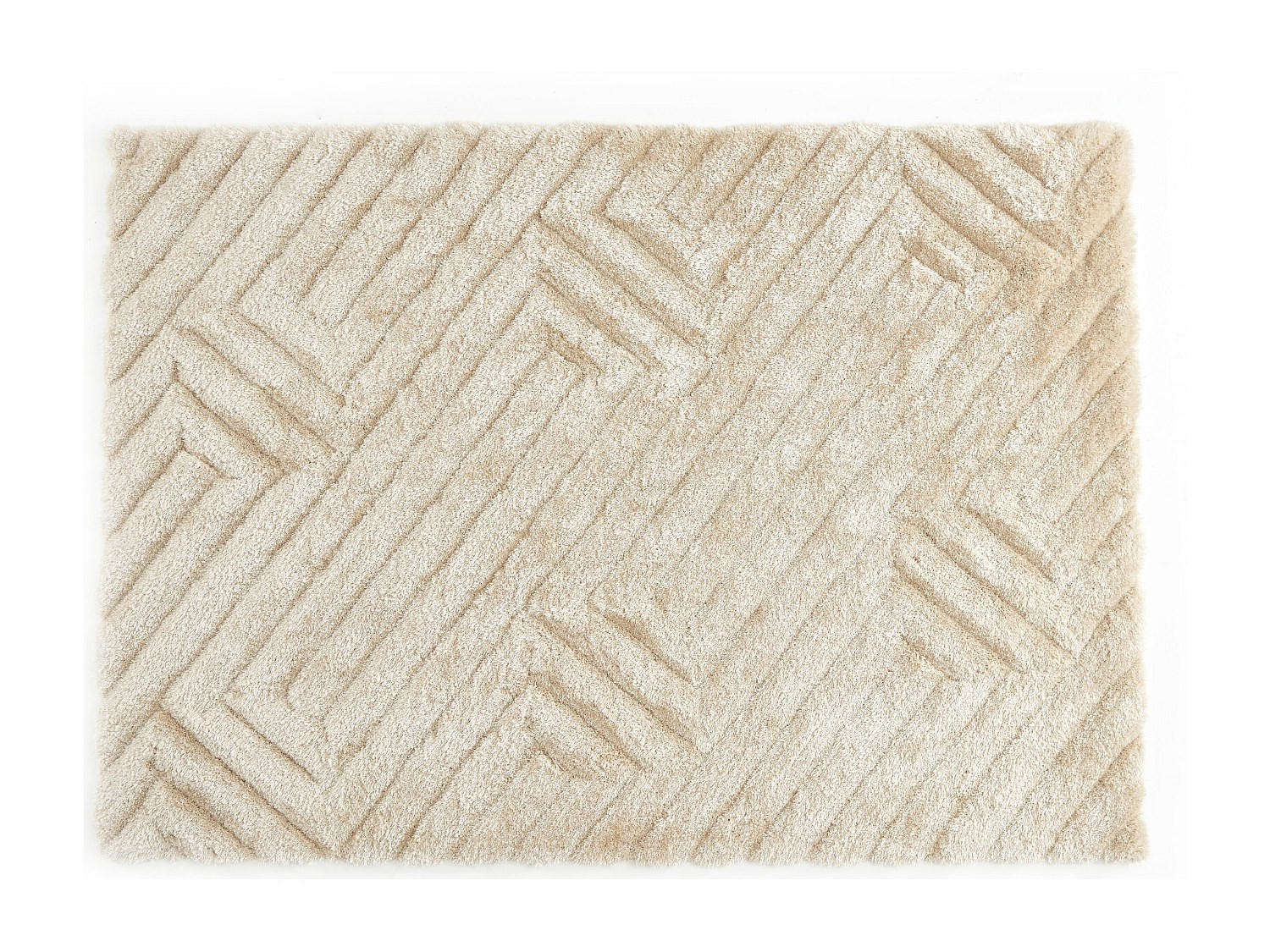 WOHNZIMMERTEPPICH - 230 cm x 160 cm - Stoff - Cremefarben MAZE - Creme, Textil (230/160cm) - Vente-Unique