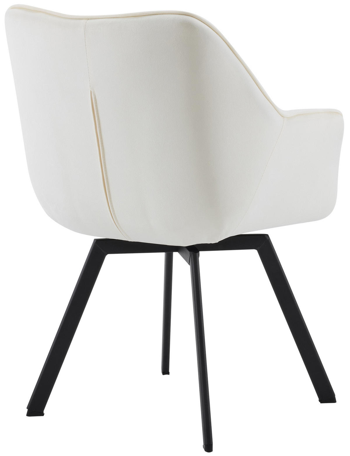 ESSZIMMERSTUHL 2er Set Samt Creme - Creme/Schwarz, Textil/Metall (60/81/59cm) - CLP