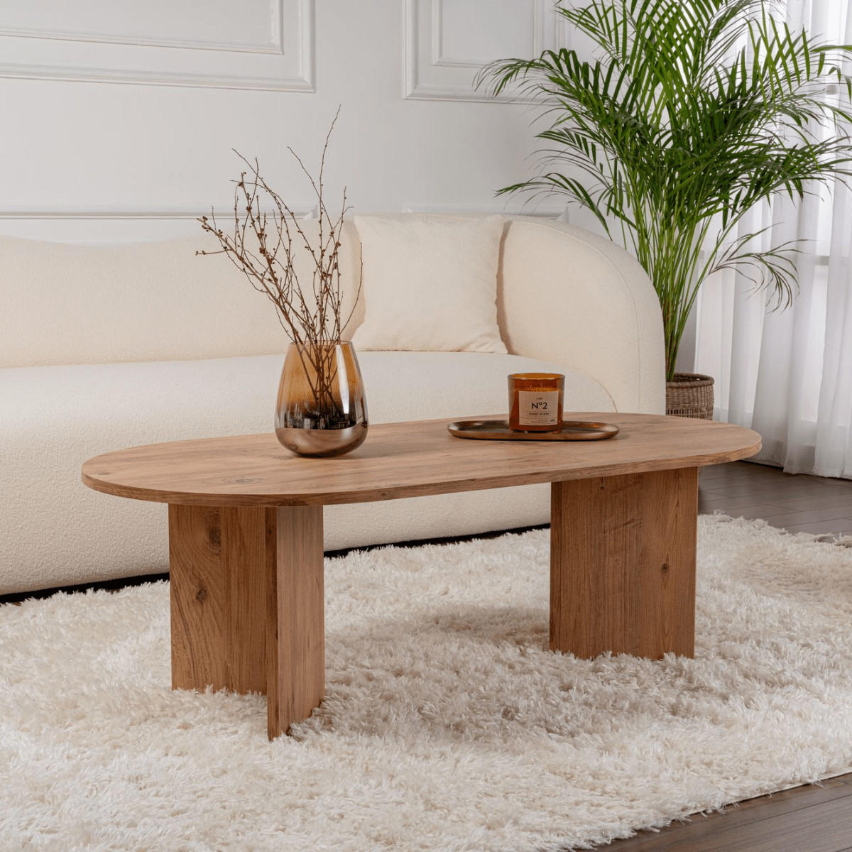 COUCHTISCH - iris 119/60/39,8 cm - Beige, Holzwerkstoff (119/60/39.8cm) - Calicosy