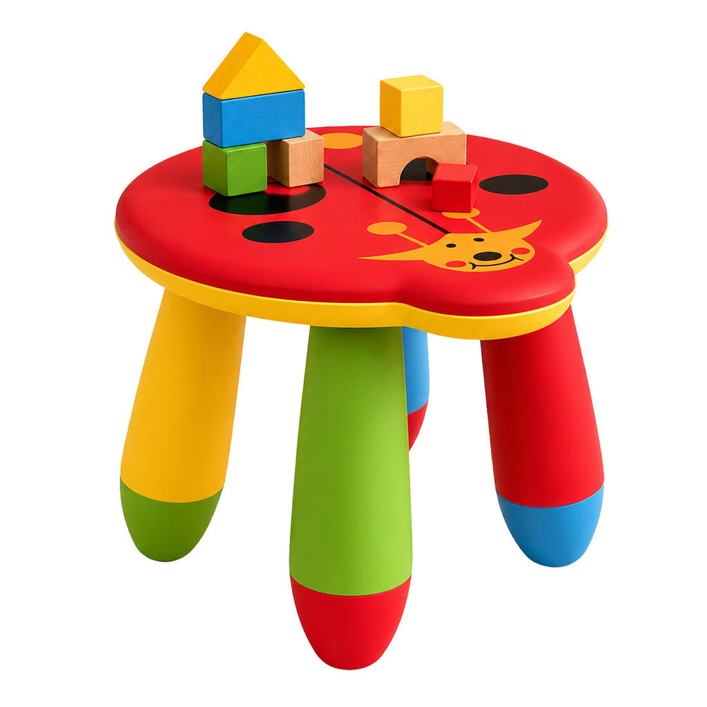 Relaxdays STOLIČKA Barevná dětská plastová beruška výška sedu 26 cm