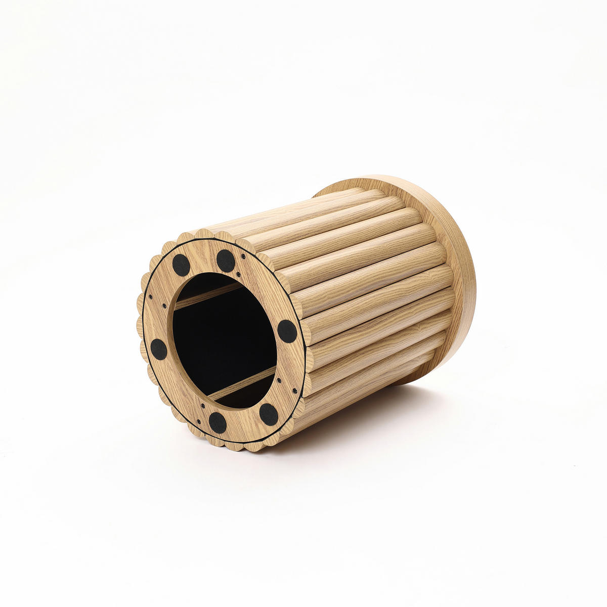 BEISTELLTISCH Modern mit zylindrischem Fuß, Schwarz, Holz | Ø40 x H50 cm - Schwarz, Holz (40/40/50cm)