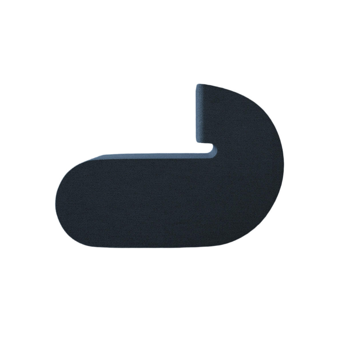 SOFA Modulares Sofa Kommaform Blau Mittlere Rückenlehne - Blau, Textil (76/66/90cm) - Vercart