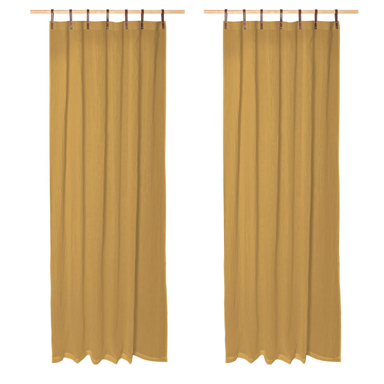 SCHLAUFENSCHAL Evi 2er Set senf - Currygelb, Textil (135/245/245cm) - Magma Heimtexx