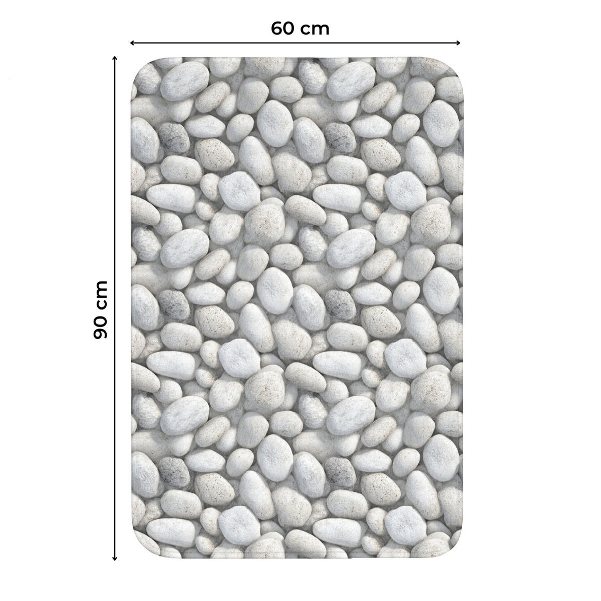 WC PŘEDLOŽKA Kameny - šedé - oválné 60x90 cm - světle šedá, textil/plast (60/1cm) - OnlyWow