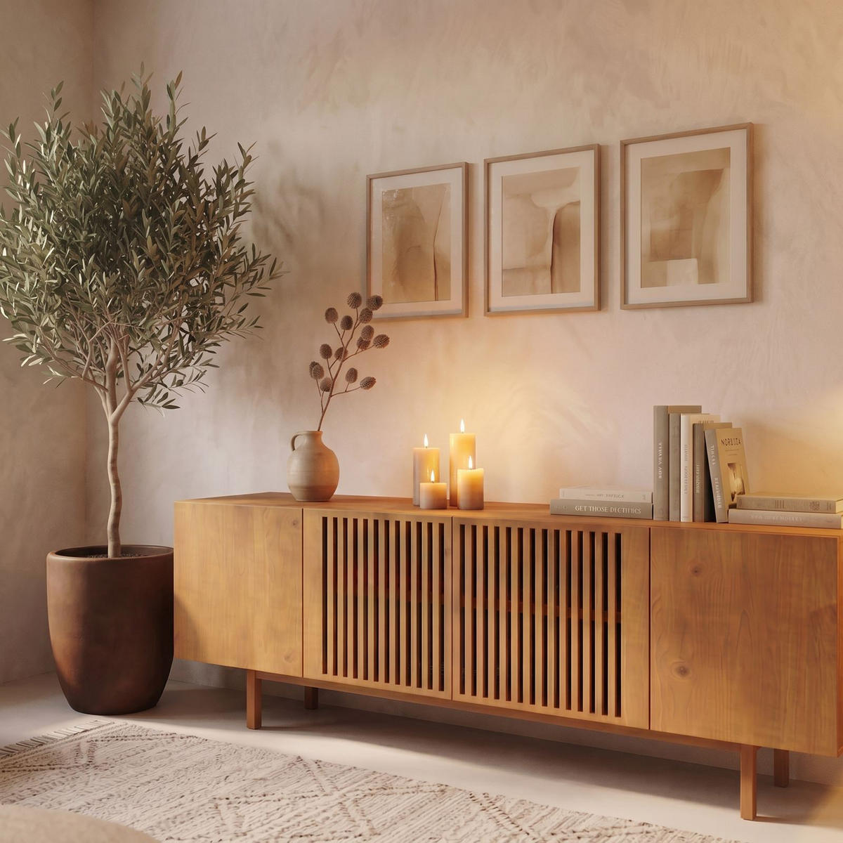 LOWBOARD LINN Eiche - Eichefarben, Holz (180/55/40cm) - IDIMEX