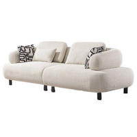 SOFA Barcelona 3-Sitzer Webstoff Creme - Creme, Holz/Textil (230/79/110cm) - Villa Möbel