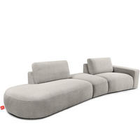 4-SITZER ECKSOFA ZUCCO Boucle links, Hellbraun - Hellbraun, Textil (350/84/105cm) - KONSIMO®