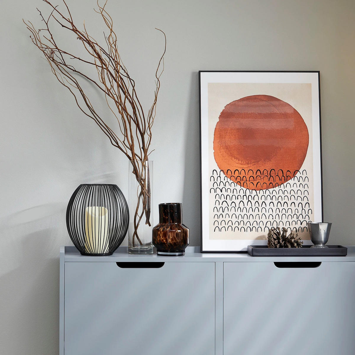 FSR100 Schuhkipper 4 Klappen Schuhschrank schmal Schuhkommode Schuhablage Hellgrau - Hellgrau, Holzwerkstoff/Metall (100/90/19cm)