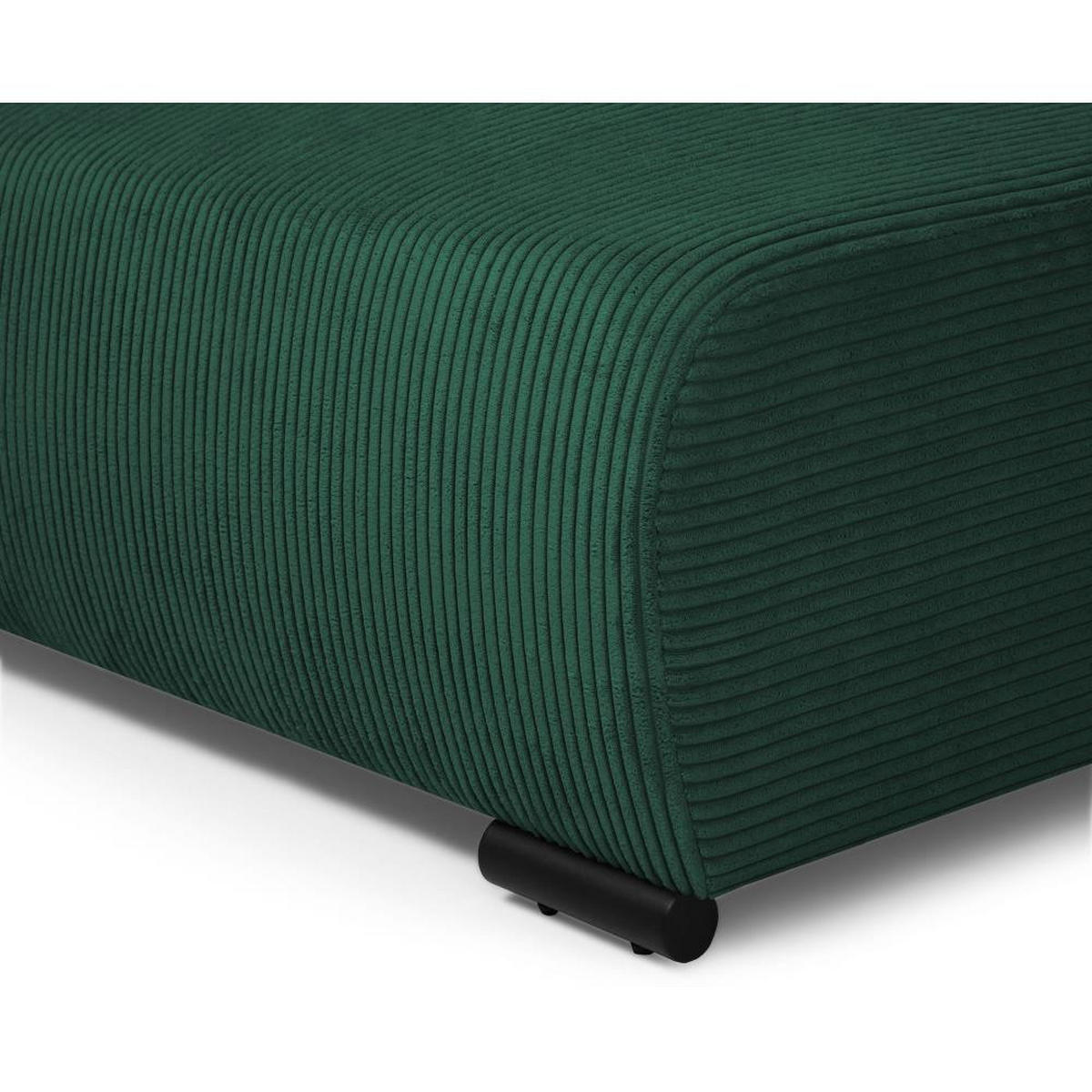 WOHNLANDSCHAFT Benny U grün - Schwarz/Grün, Textil/Metall (350/85/186cm) - Beautysofa