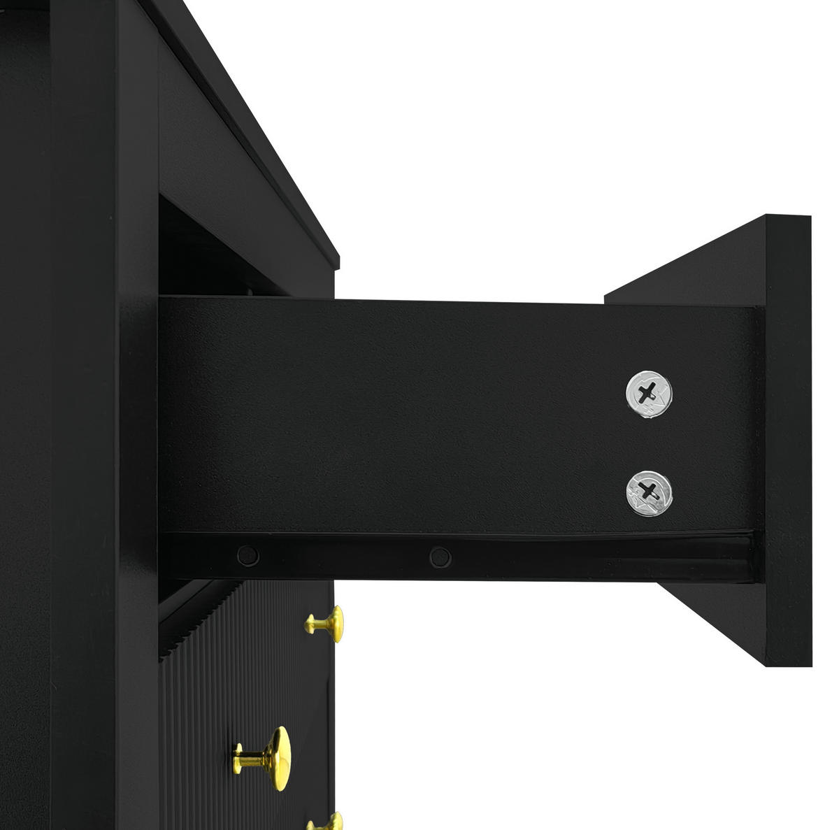 KOMMODE 79/80,5/39,5 cm Schwarz aus Spanplatte mit 5 Schubladen - Schwarz, Holzwerkstoff (39.5/80.5/79cm) - OKMYHOME