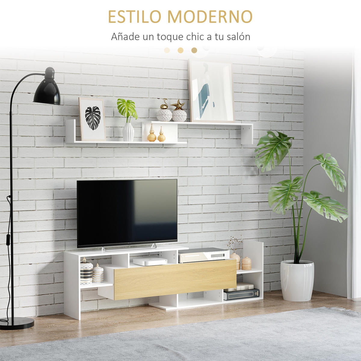 TV-MÖBEL Multicolor 1 Stück - Multicolor, Holzwerkstoff (153.6/42/25cm) - GiPP
