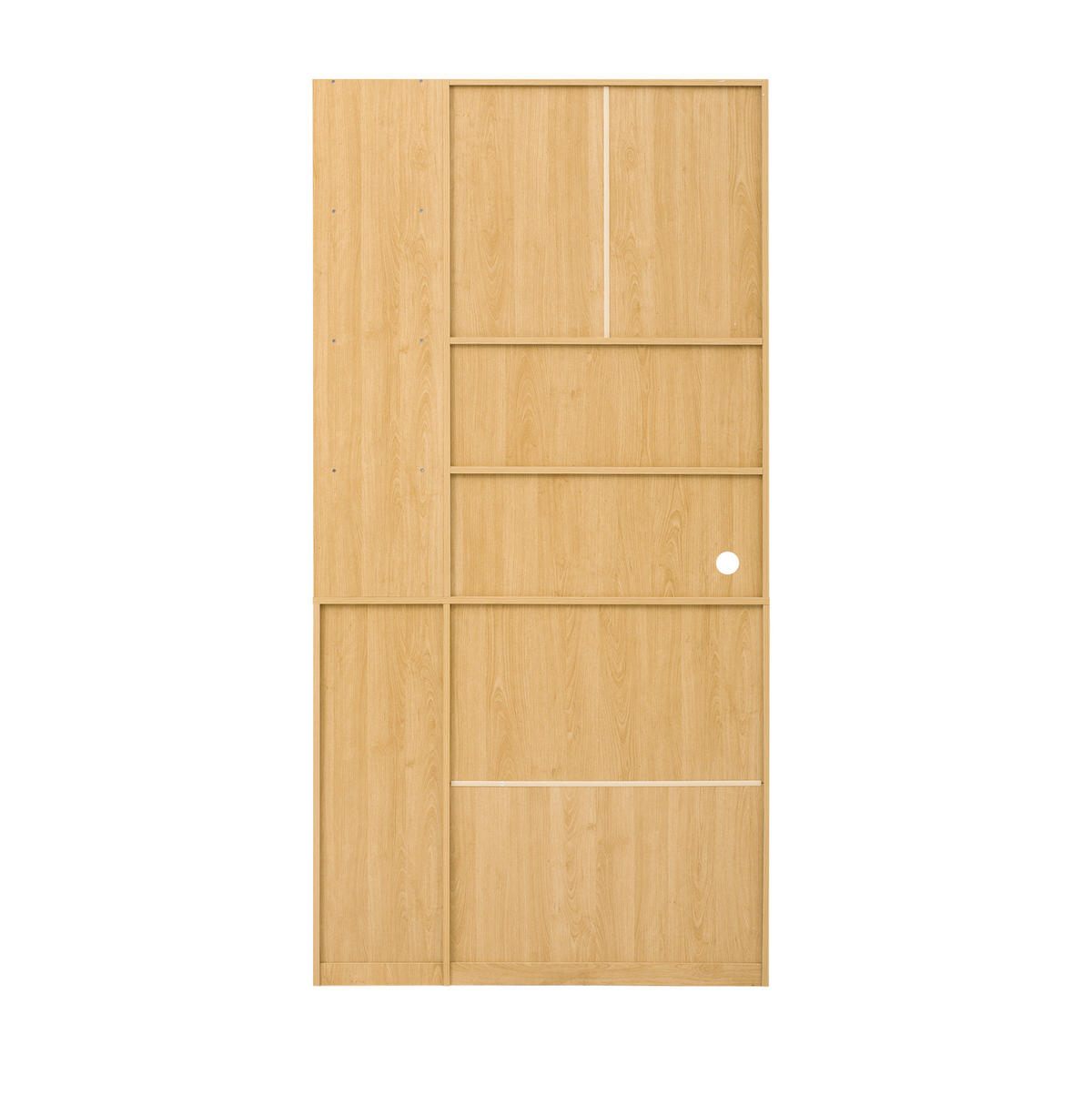SKANDI-HIGHBOARD 100/40/200 cm mit 2 Schubladen und Riffelglas - Weiß, Holzwerkstoff (100/200/40cm) - BEAOK