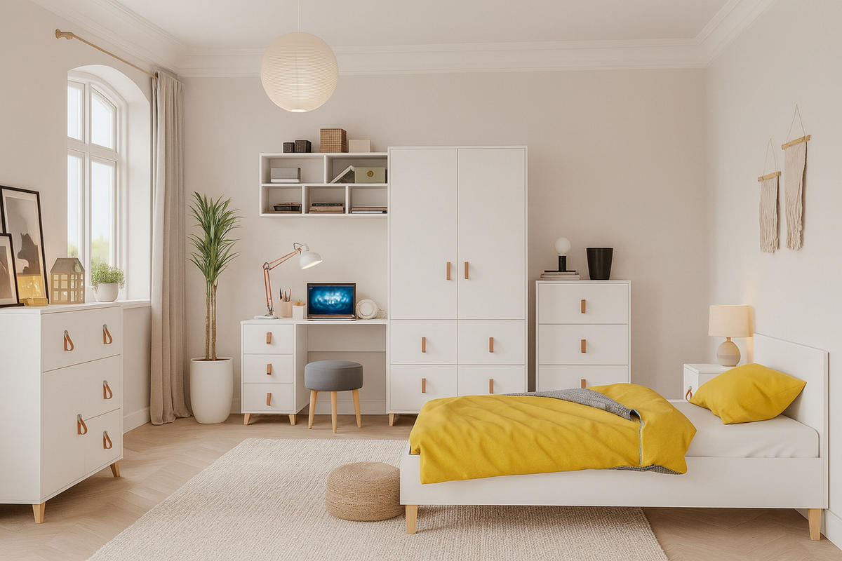 JUGENDBETT FAGOT 36 90/200 in Weiß Scandi-Still - Weiß, Holzwerkstoff (90/200cm) - Deine Möbel 24