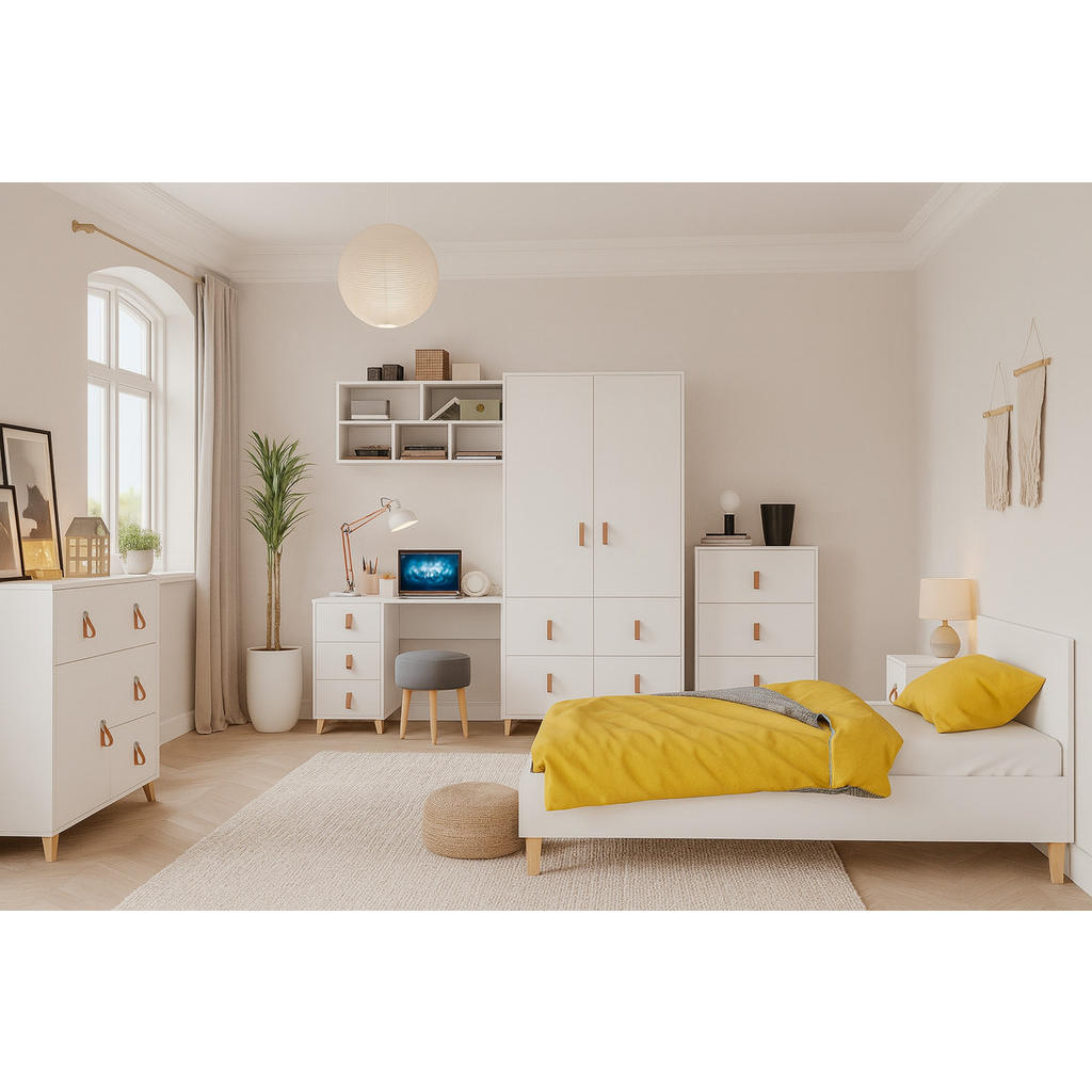 Thumbnail - Deine Möbel 24 Kinderkleiderschrank, Weiß, Holzwerkstoff, 105x201x55 cm, Kinder- & Jugendzimmer, Kindermöbel, Kinderklei...