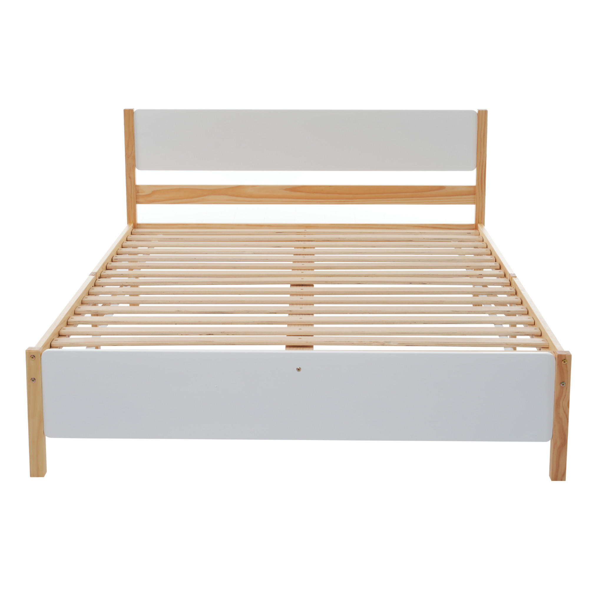 KINDERBETT 90x200 cm, mit Schutzgitter & Lattenrost, Massivholz, weiß - Weiß, Holz (140/200cm)