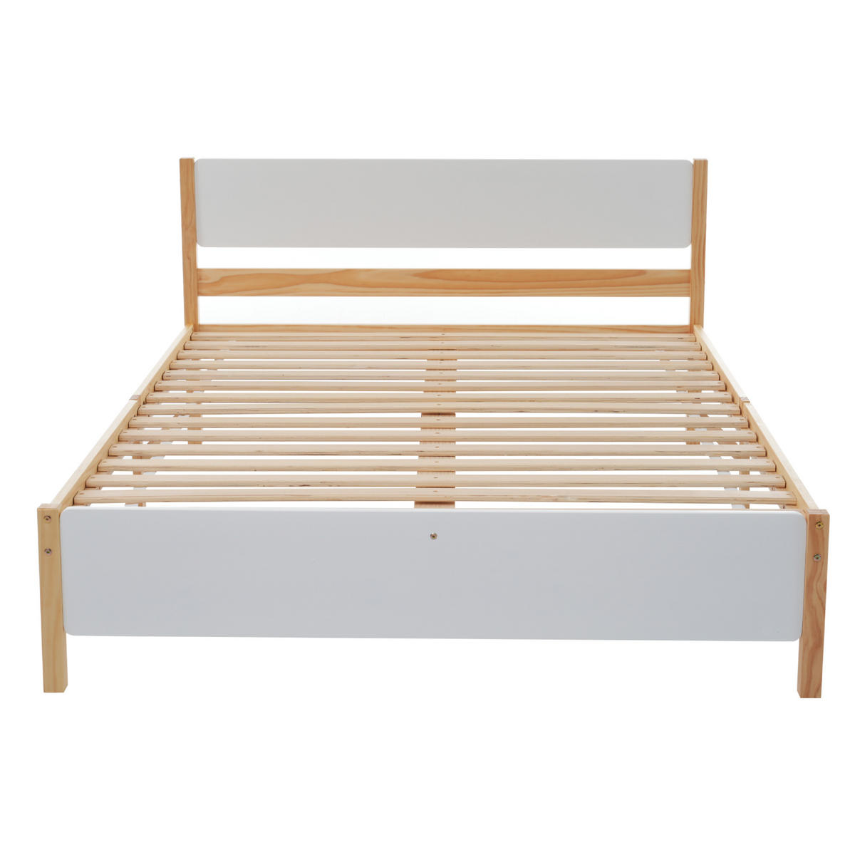 BETT 140x200 cm Holz weiß natur - Weiß, Holz (140/200cm) - LEBENLANG