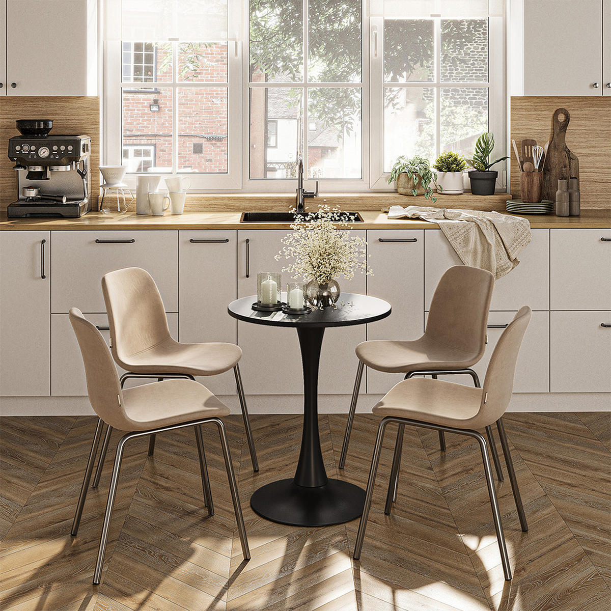 JEDILNA MIZA Carl Črna 60 x 60 cm - črna, leseni material (60/60/73cm) - Vicco