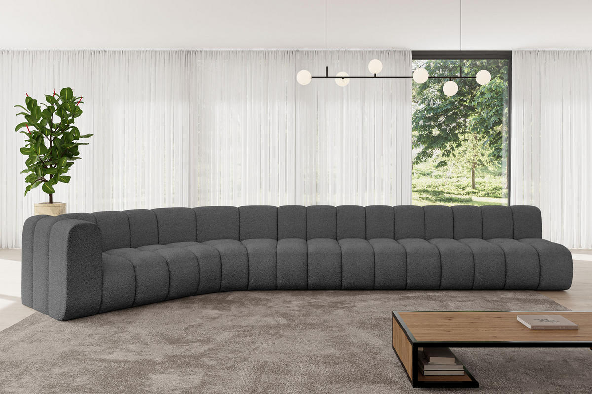 ECKSOFA modulares Sofa Karex-L3 - 490x194x70 cm Grau - Grau, Holzwerkstoff/Textil (490/194cm) - ALTDECOR