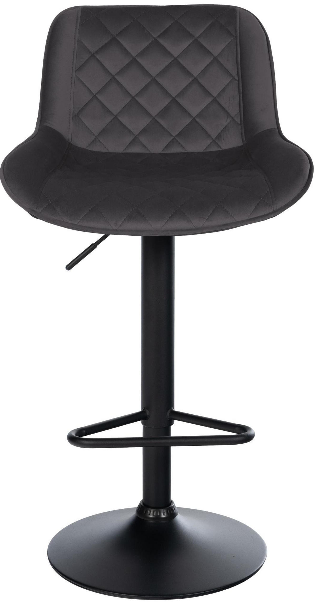 BARHOCKER Samt Schwarz - Schwarz, Textil/Metall (50/84/52cm) - CLP