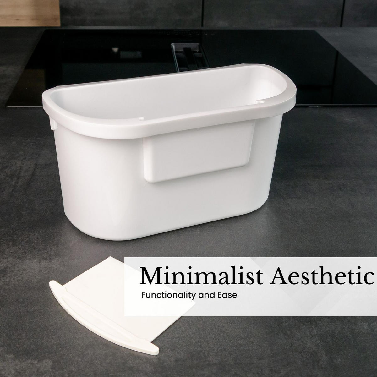 KÜCHEMÜLLEIMER mit Spatel - Weiß, Kunststoff (14.7/15/29cm) - Intirilife