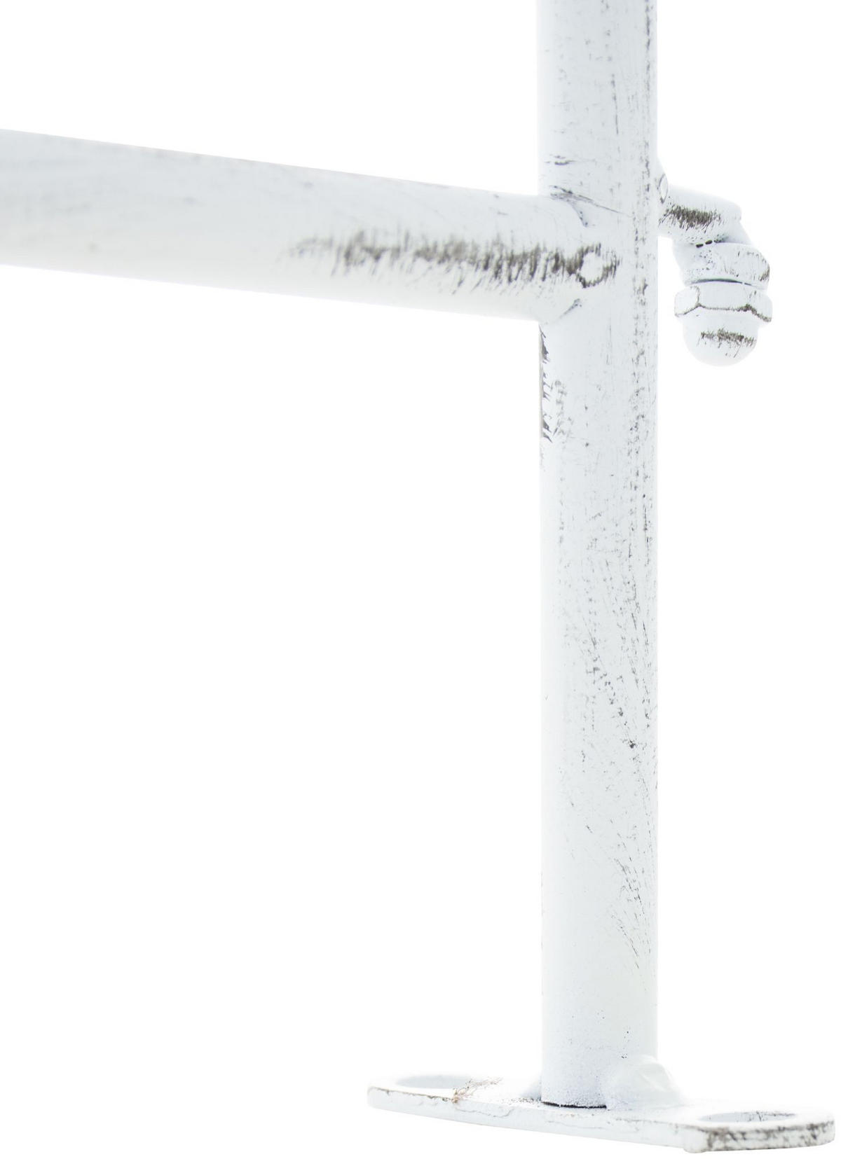 GARTENZAUN Metall Antik Weiß - Weiß/Grau, Metall (124/116cm) - CLP