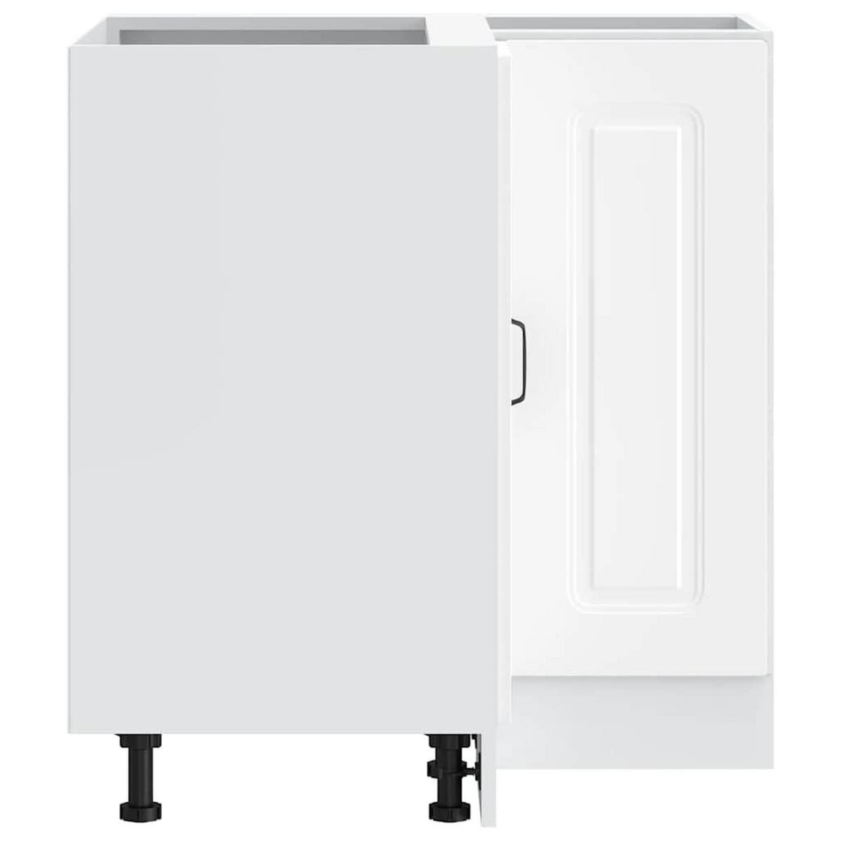 KÜCHEN-ECKUNTERSCHRANK Kalmar Weiss Holzwerkstoff - Weiß, Holzwerkstoff (75.5/81.5/75.5cm) - vidaXL
