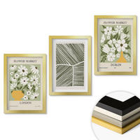 WANDBILDER 3er Set - 20x30 cm Goldrahmen - Blumenmuster London Dublin - Goldfarben, Kunststoff (20/30cm) - ArtPrintCave