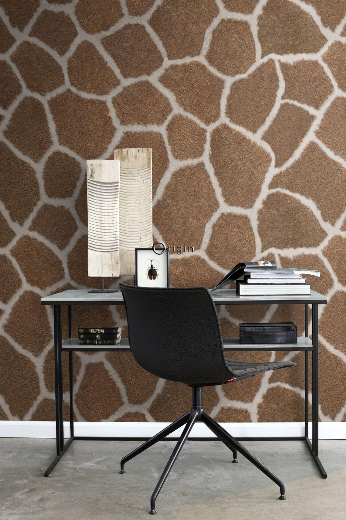FOTOTAPETE Giraffenmuster 150 x 279 cm - Braun, Papier (150/279cm) - Origin Wallcoverings