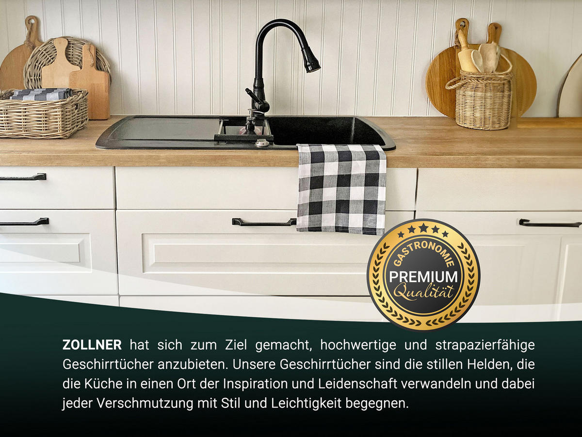 GESCHIRRTÜCHER, 5er-Set, 50x70 cm, 50% Baumwolle, 50% Leinen, Grau - Grau, Textil (50/70cm) - Zollner