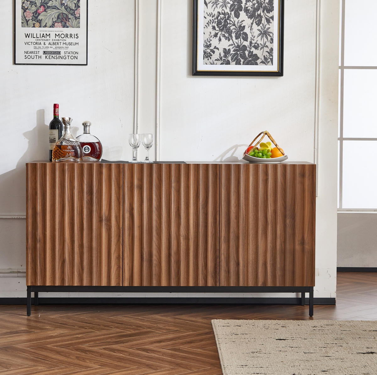 SIDEBOARD 150/40/80 cm aus MDF mit 3D-Wellendesign Dunkelbraun - Dunkelbraun, Holzwerkstoff (150/80/40cm) - Modenvie