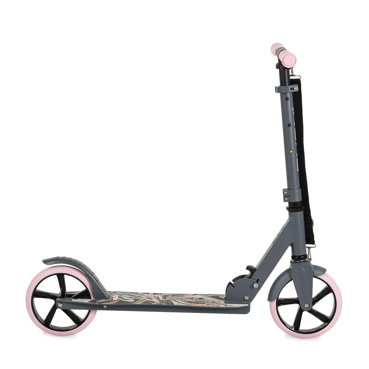KINDERROLLER Flurry rosa klappbar, Seitenständer, höhenverstellbar, PU-Räder - Rosa, Metall (85/14/93cm)