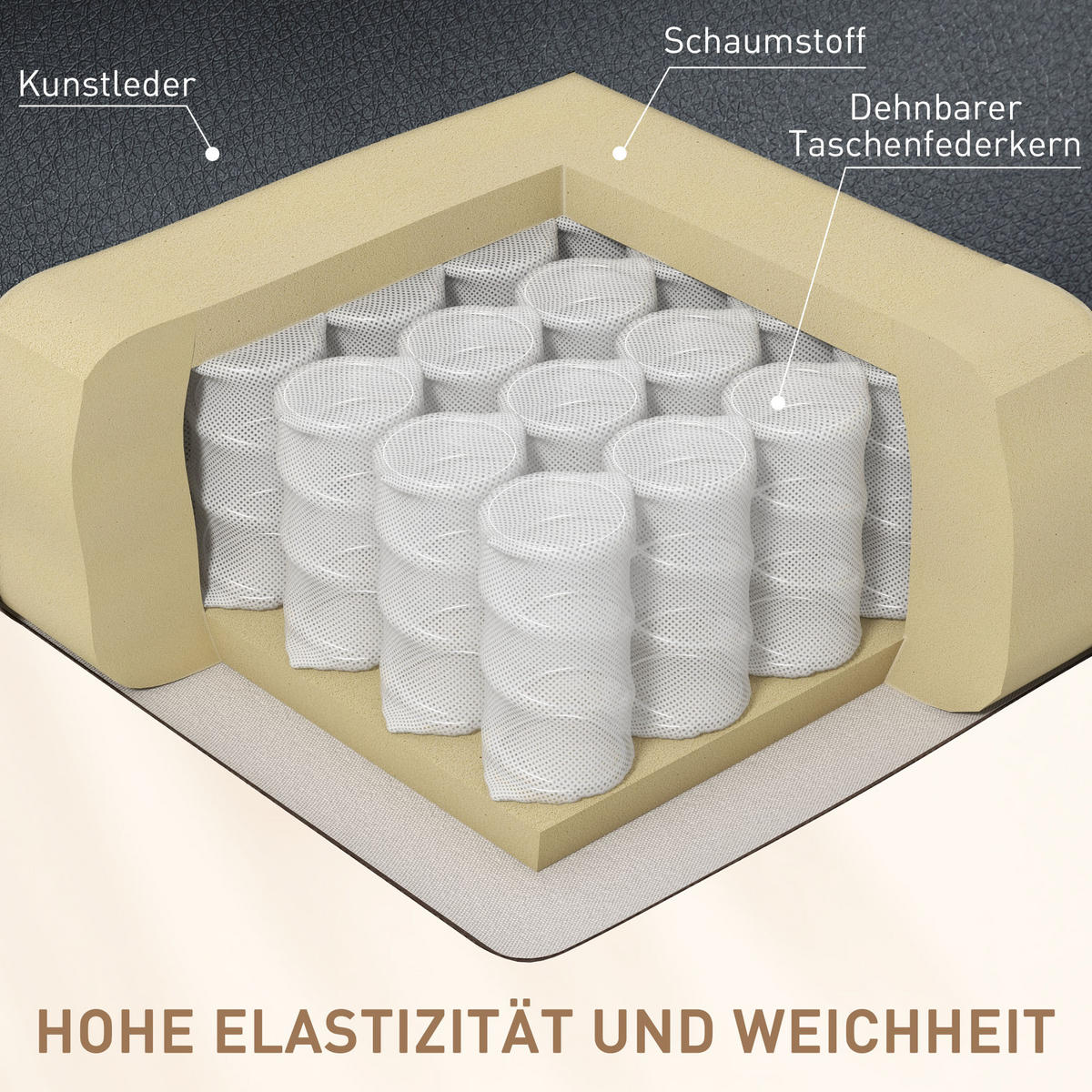 RELAXSESSEL, Kunstleder, Schwarz - Schwarz, Kunststoff/Metall (90/101/93cm) - HOMCOM