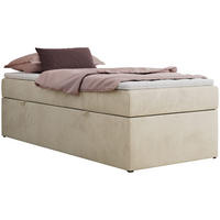 BOXBETT ZERO 90/200 - Beige Velvet - H3 - Topper T25 - Beige, Textil (90/200cm) - MKS