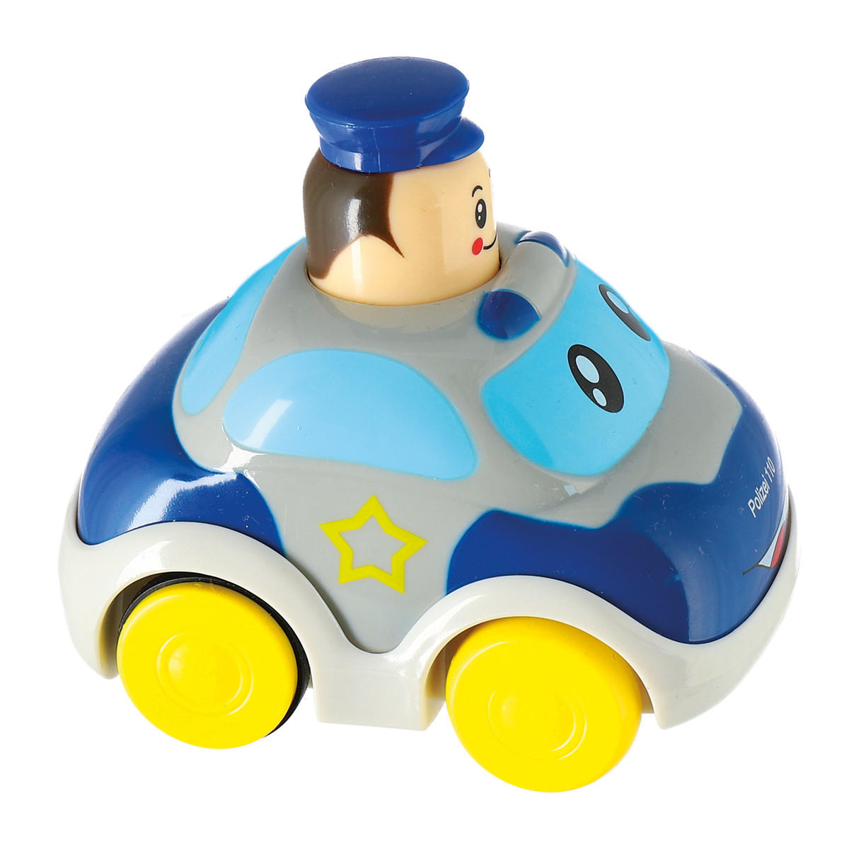 DRÜCK und Los Flitzer Polizei ab 12 M. - Blau, Kunststoff (7/11cm) - Bieco Spielwaren