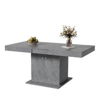 JEDILNA miza 140/180/80/76 cm z avtomatskim raztezanjem in prostornim predalom, siva - siva, leseni material (180/80/76cm) - Redom
