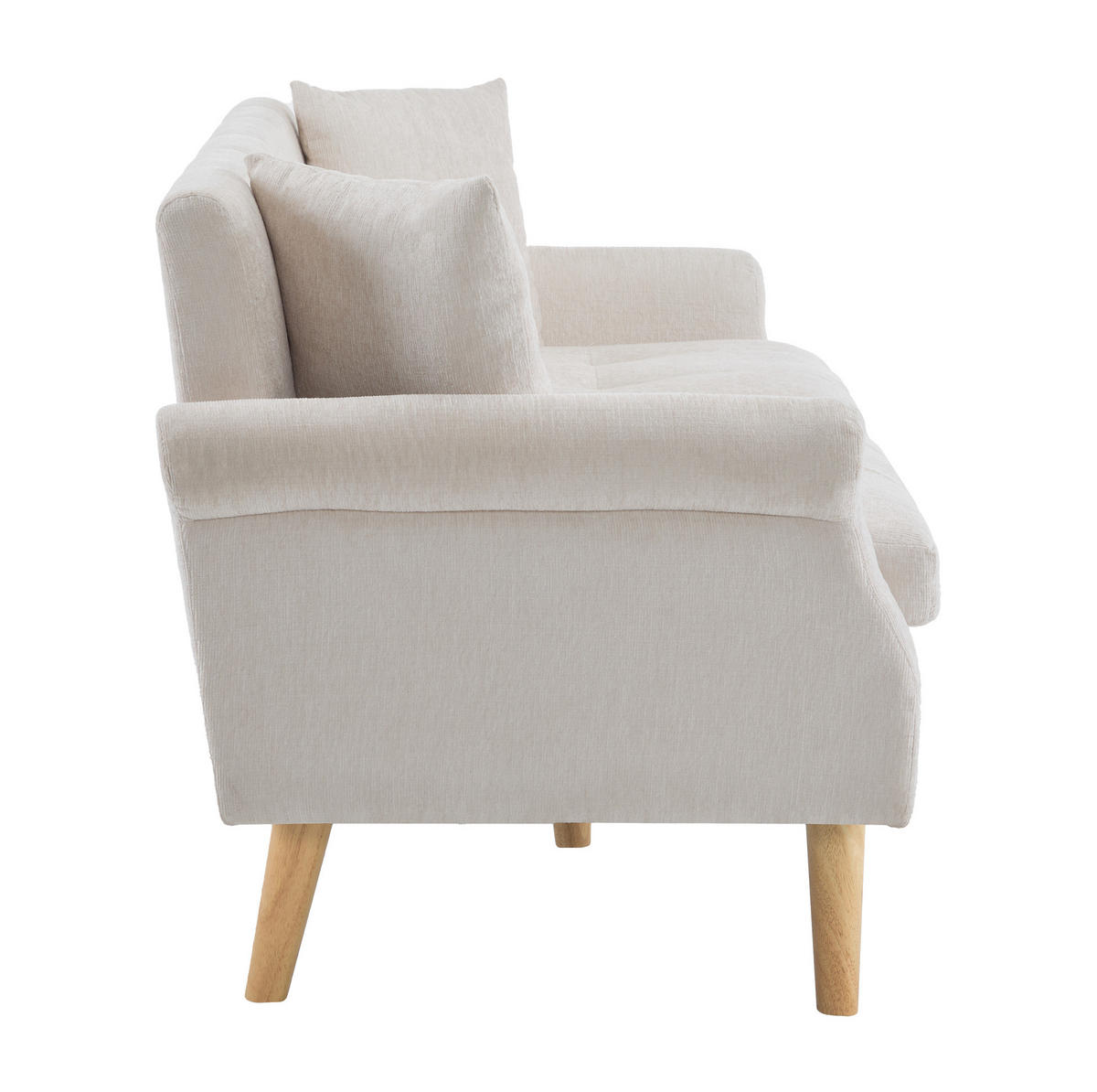 SOFA 2-Sitzer 162 x 74 x 77 cm Chenille Beige - Beige, Kunststoff (162/77/74cm) - Meubliv