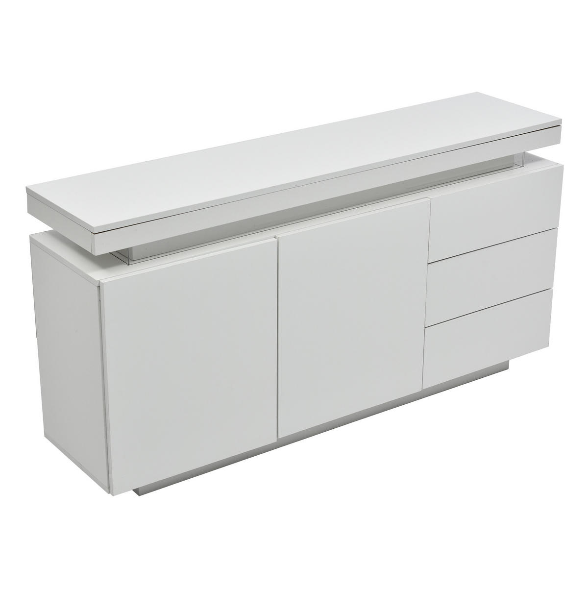 SIDEBOARD 140/35/72.5 cm Weiß aus Spanplatte mit LED-Licht - Weiß, Holzwerkstoff (38/72/140cm) - OKMYHOME