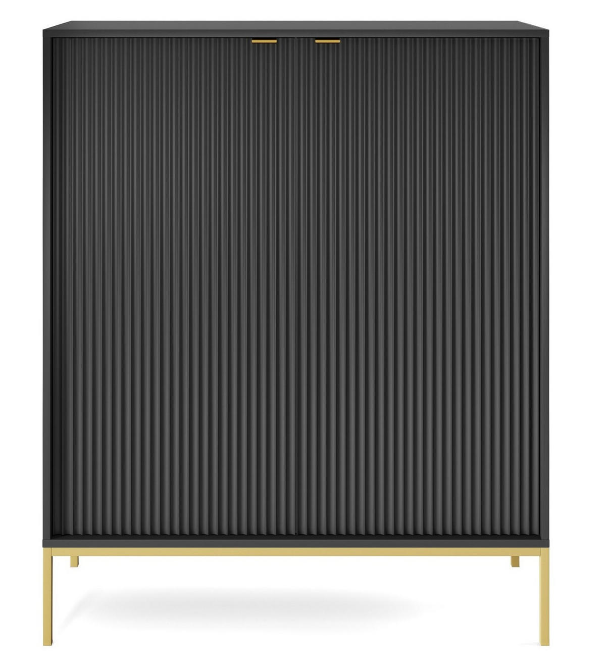 HIGHBOARD Vellore Schwarz mit goldenen Metallbeinen 104 cm - Goldfarben/Schwarz, Holzwerkstoff/Metall (104/125/39cm) - Selsey