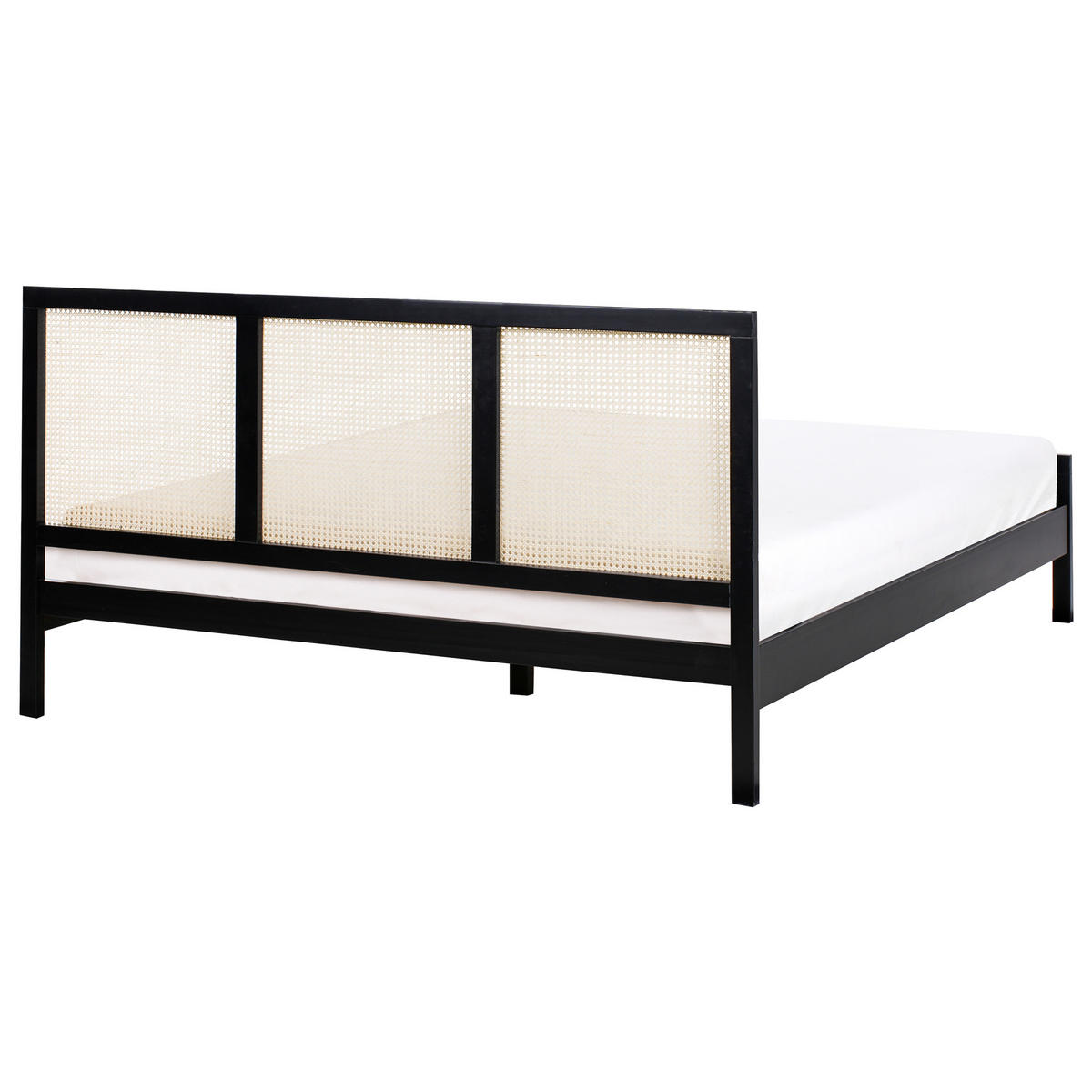 BETT mit Lattenrost 180/200 cm Hellbraun Salernas - Hellbraun/Schwarz, Holz (180/200cm) - Beliani