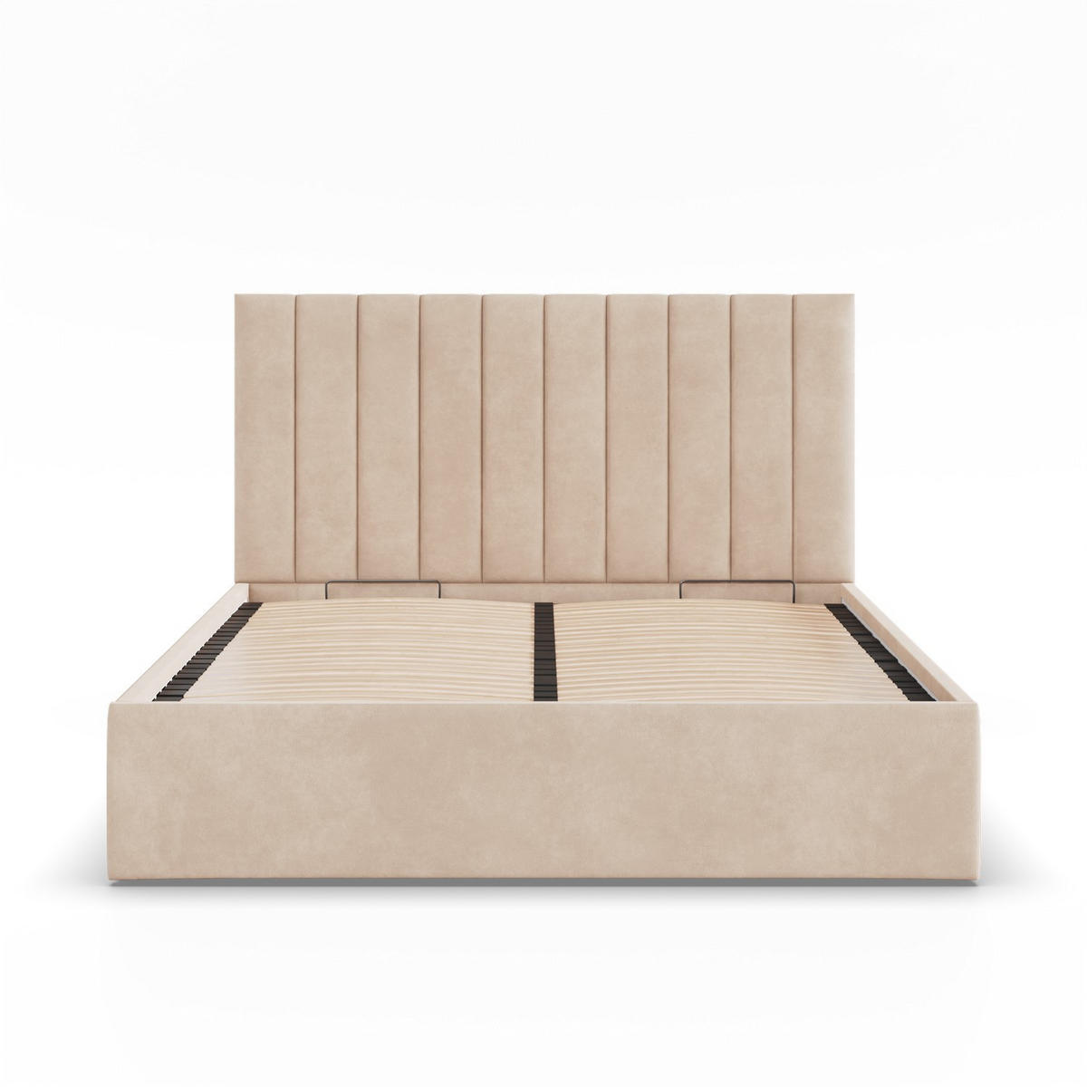 POLSTERBETT MIT KOPFTEIL 180x200 mit Bettkasten POLLA, Beige - Creme, Textil (180/200cm) - Mebligo