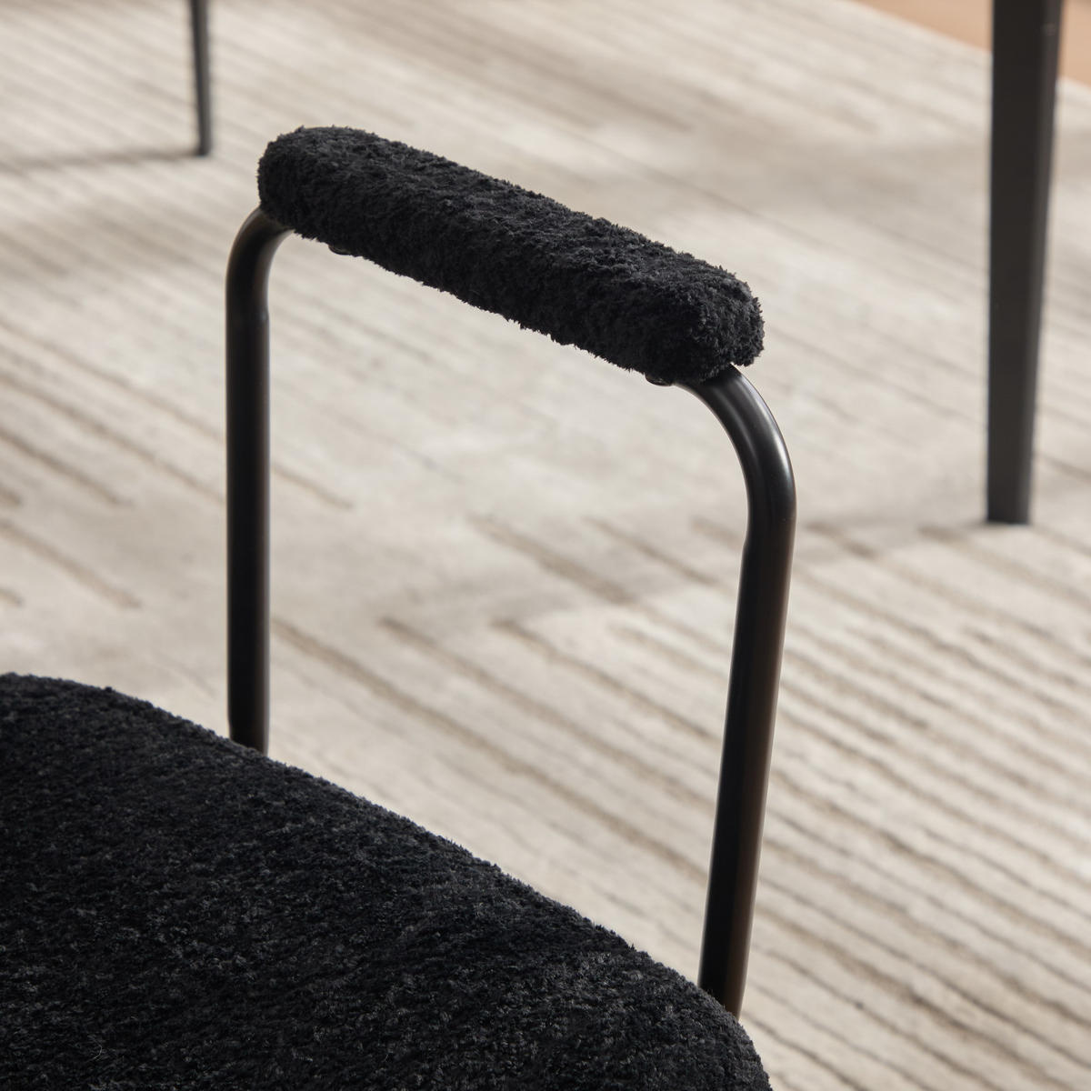 ARMLEHNENSTUHL 2er Set Esszimmerstuhl,Chenille,Schwarz - Schwarz, Textil (62.5/82/58cm) - LVHOM
