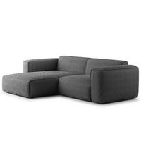 1,5-SITZER ECKSOFA mit Longchair - Anthrazit/Schwarz, Kunststoff/Textil (260/173cm) - home24